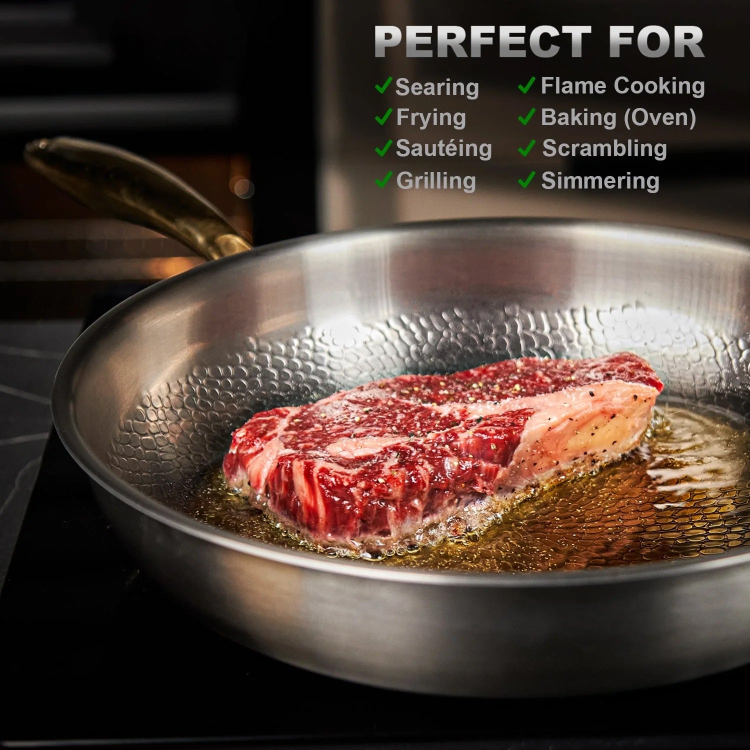 Pure Titanium Non-Stick Frying Pan Without Coating