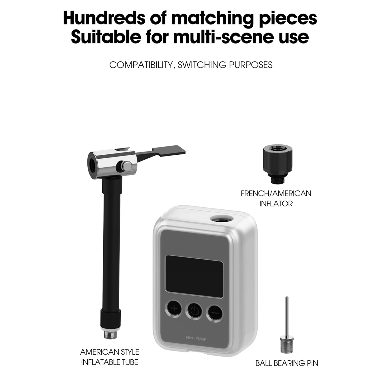 Electric Bike Pump | 150 PSI Portable Inflator | Digital Pressure Display | Presta Schrader Nozzle | Type C