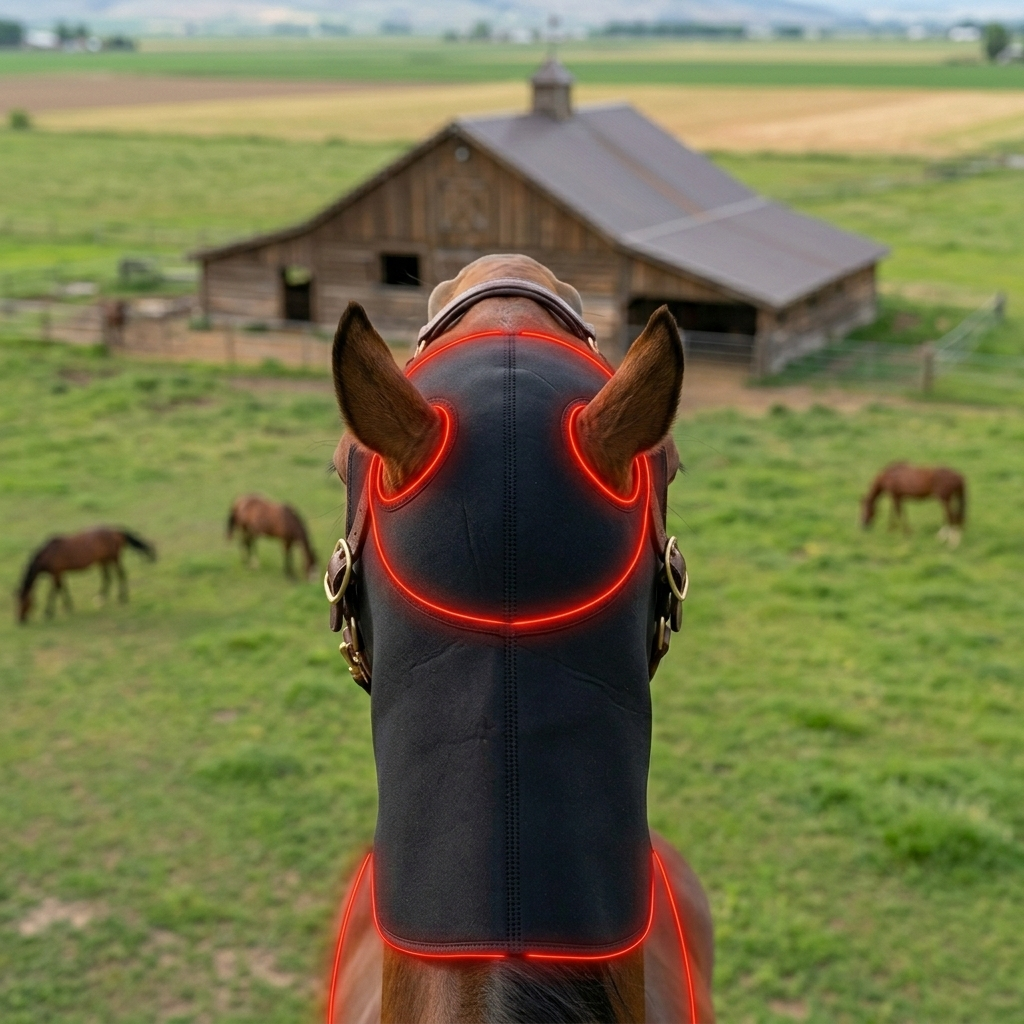 Wearable horse Red Light Therapy Poll Cap