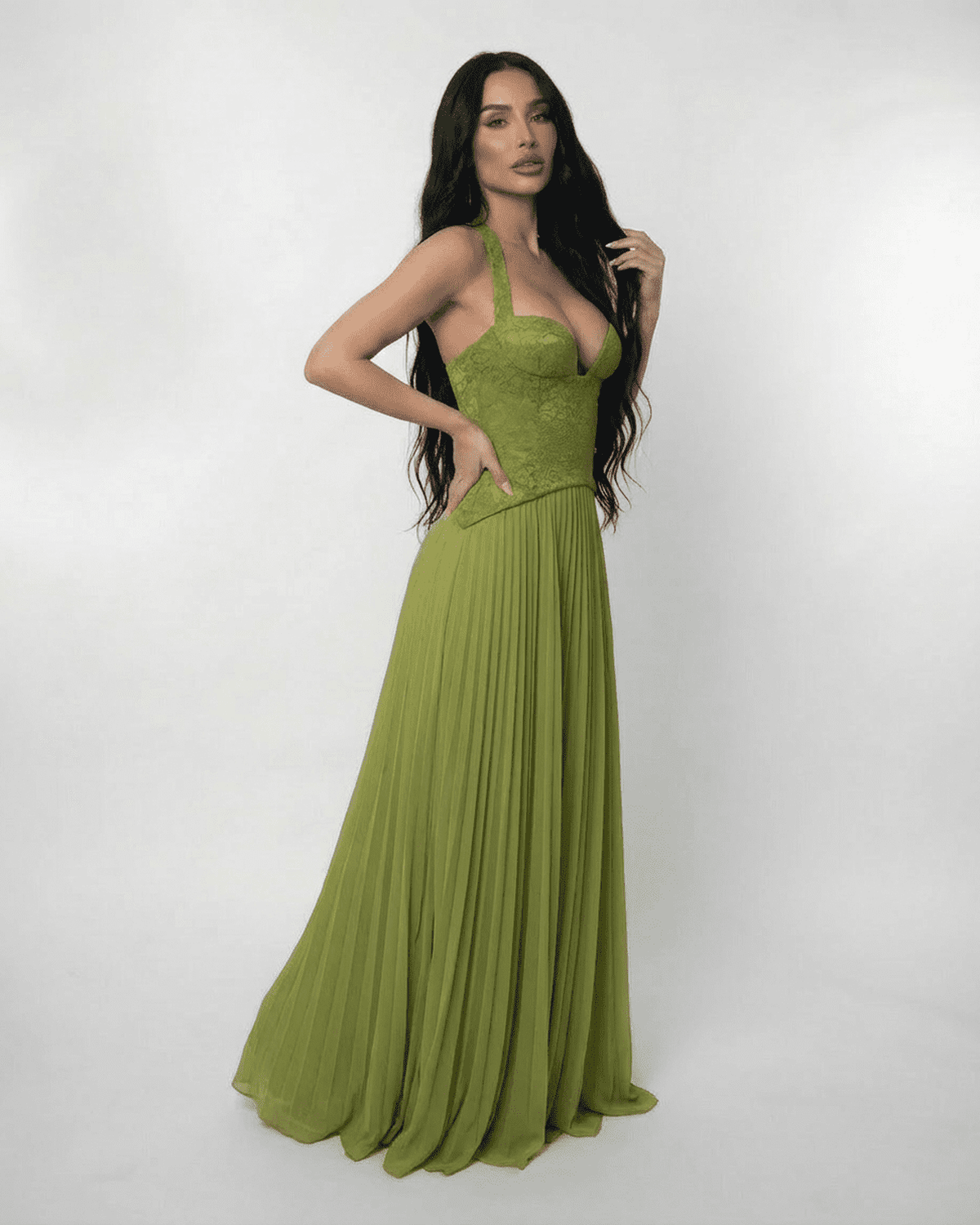 Halterneck Corset Maxi Dress | Women’s Elegant Evening Dress