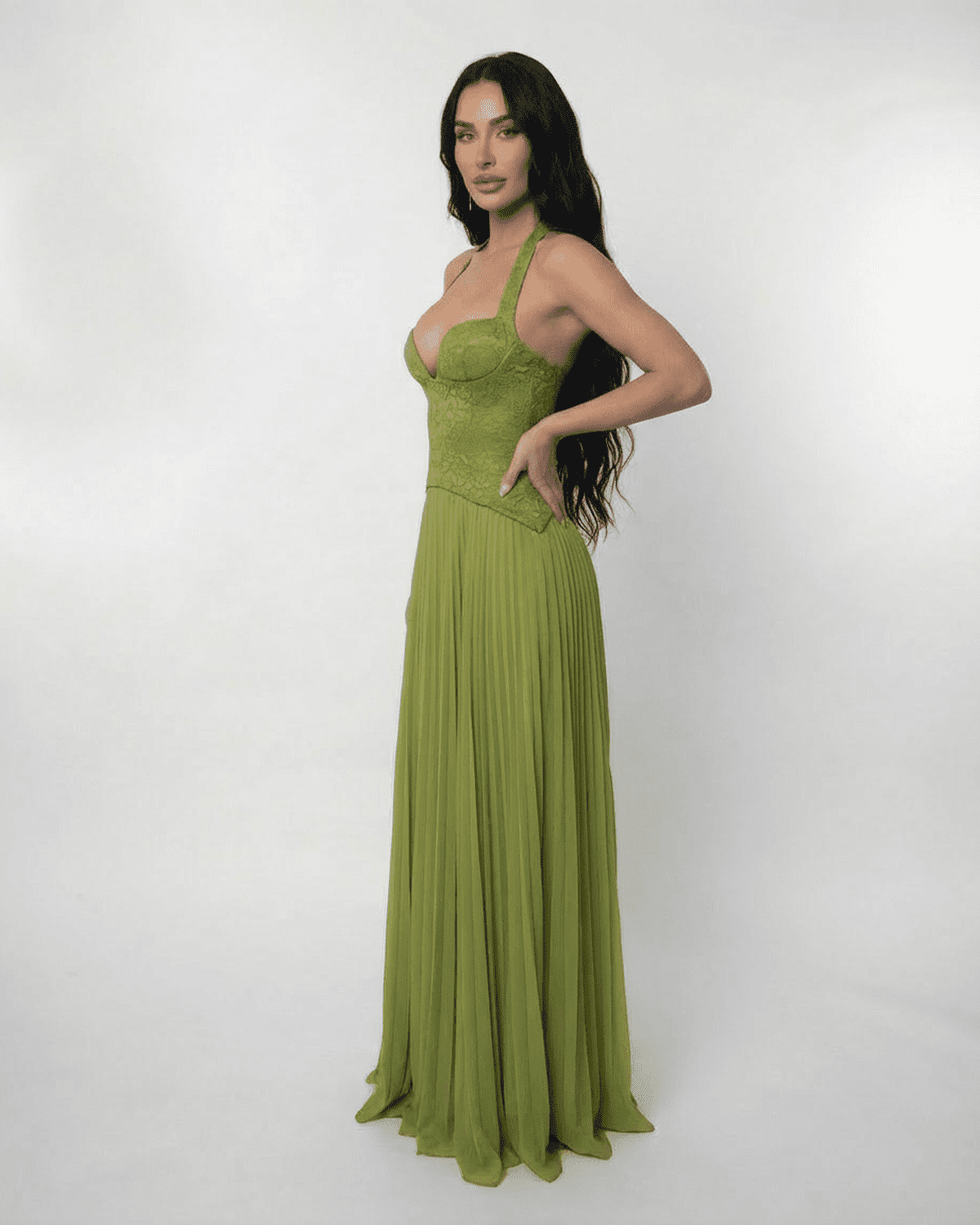 Halterneck Corset Maxi Dress | Women’s Elegant Evening Dress