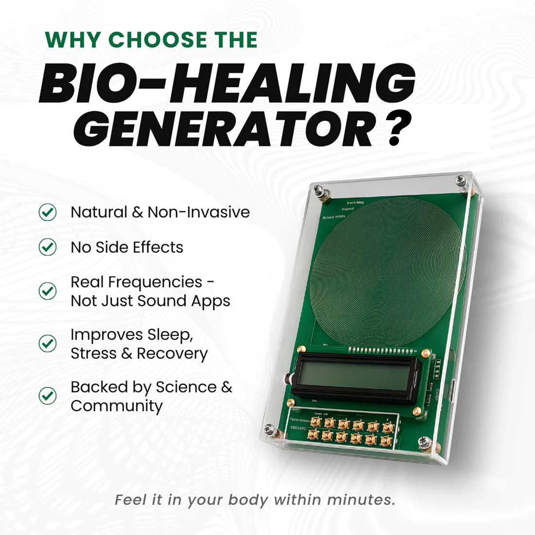 Frequency Generator For Healing Schumann Resonance | Customizable Frequency Range | Type-C Power