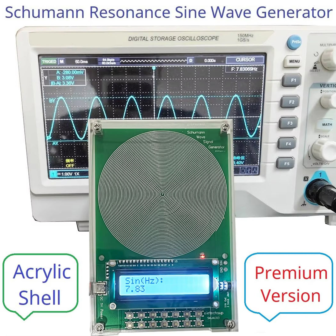 Frequency Generator For Healing Schumann Resonance | Customizable Frequency Range | Type-C Power