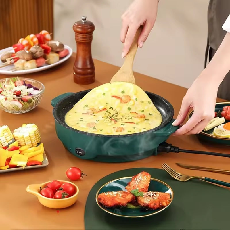 VixKilet Electric Skillet Non-Stick Hot Pot with Dual Power Control & Safety Shut-Off