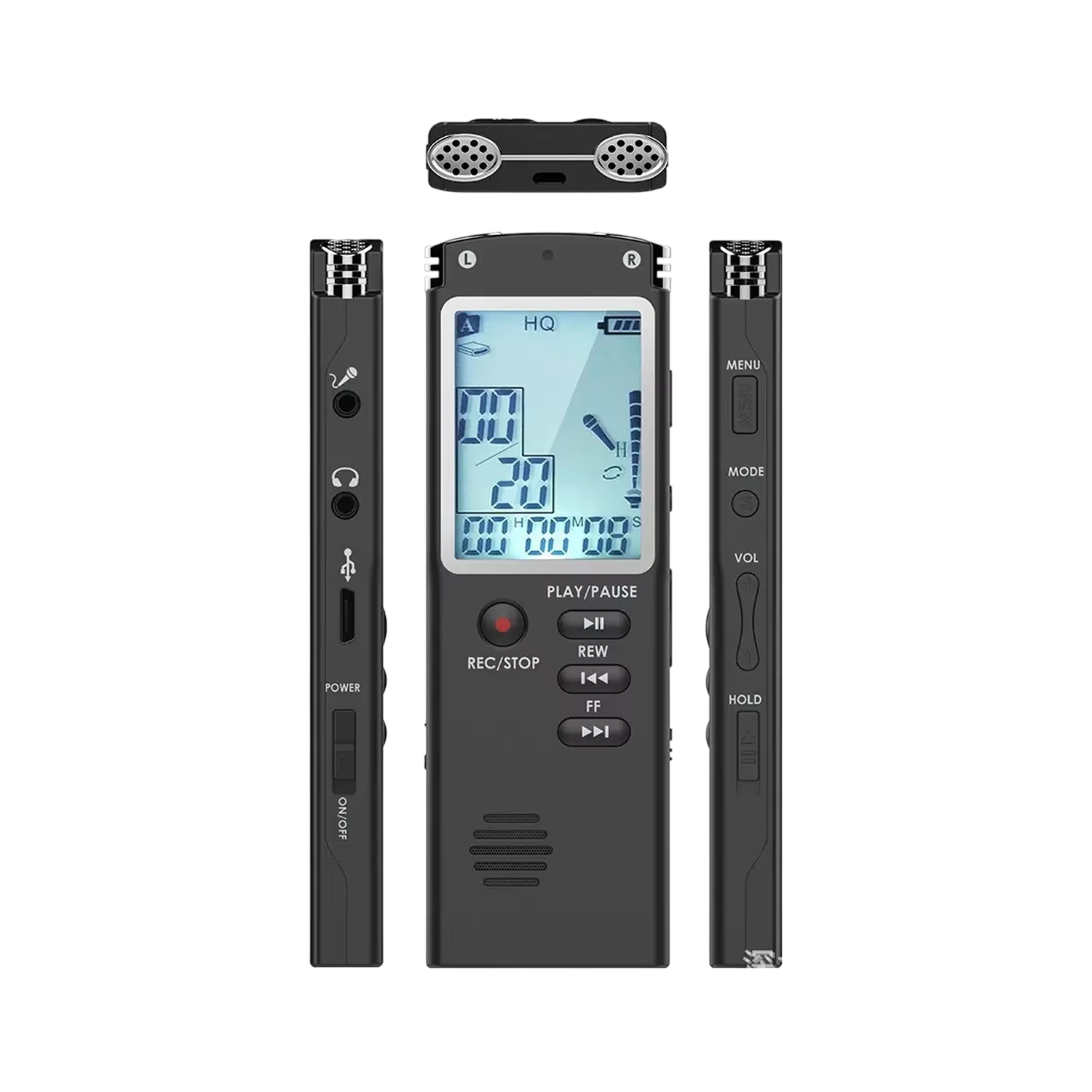 Voximex 64GB Digital Voice Recorder – 1536kbps HD Audio, Voice Activated & One-Touch Recording