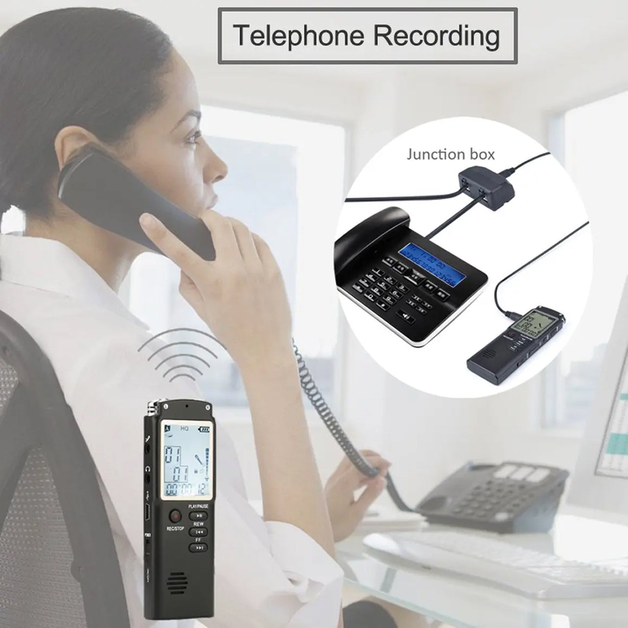 Voximex 64GB Digital Voice Recorder – 1536kbps HD Audio, Voice Activated & One-Touch Recording