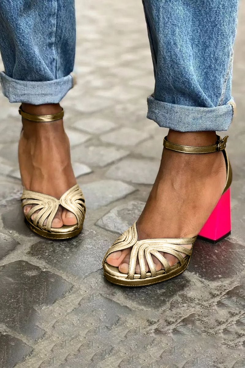 Isla | Women's Block Heel Sandals Multi-Strap Open Toe Ankle Buckle