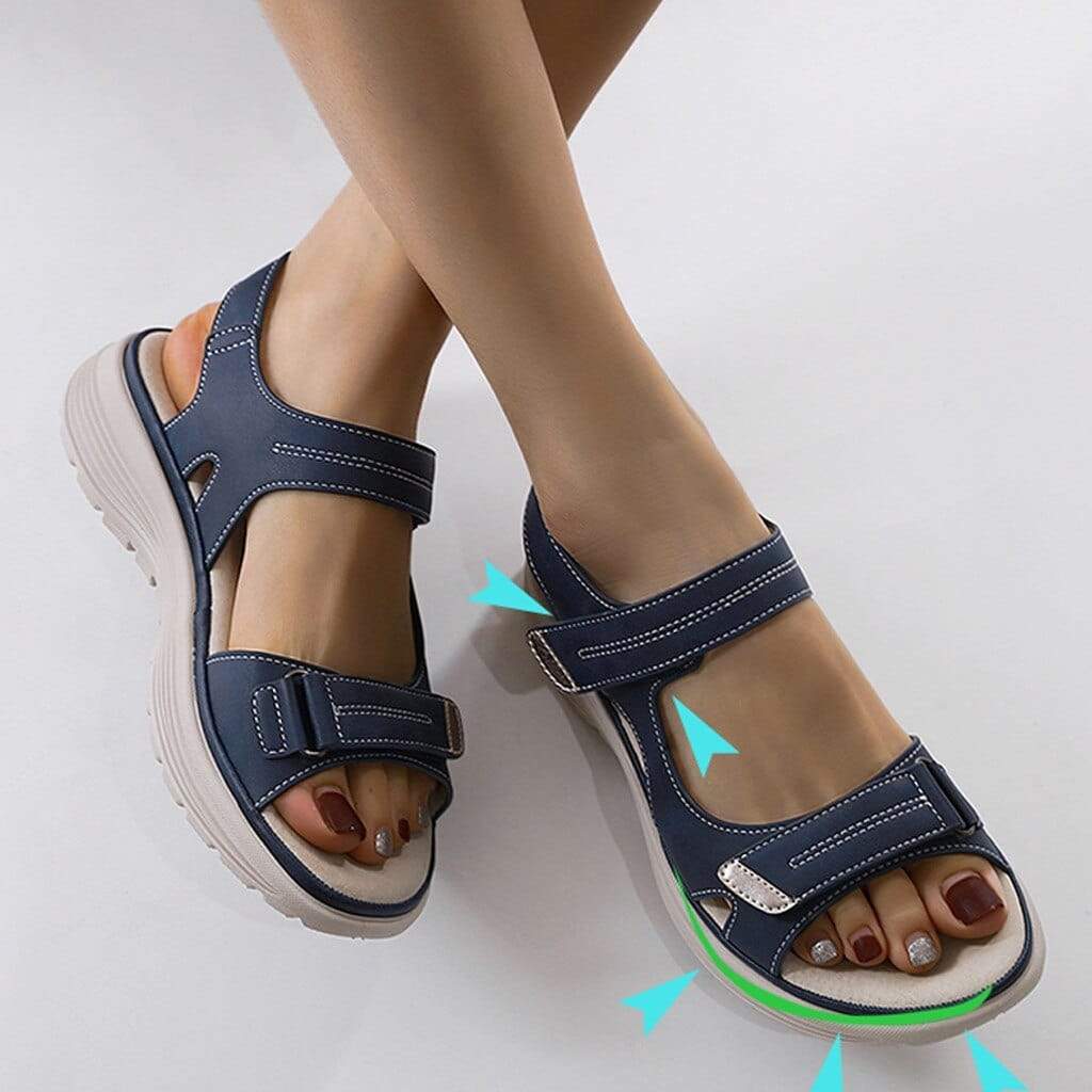 Women's orthopedic sandals with arch support and adjustable straps