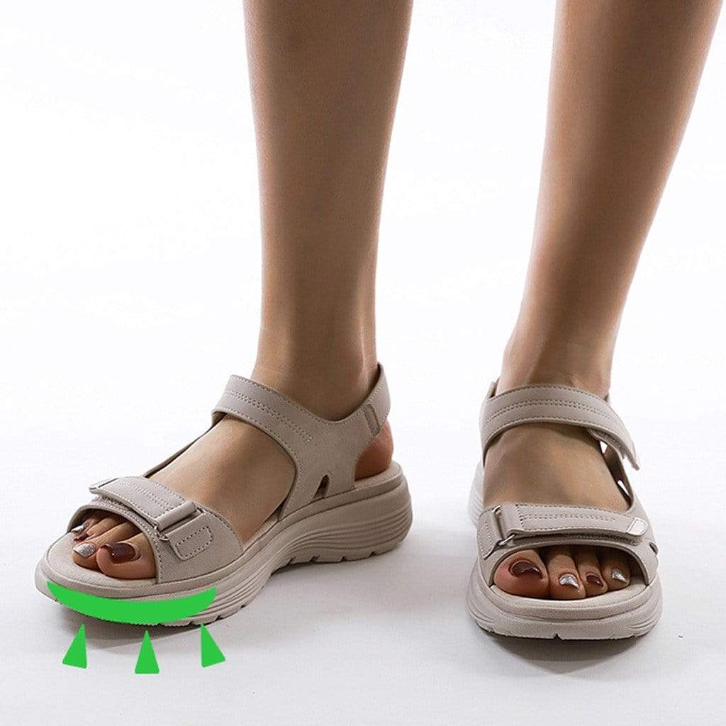 Women's orthopedic sandals with arch support and adjustable straps