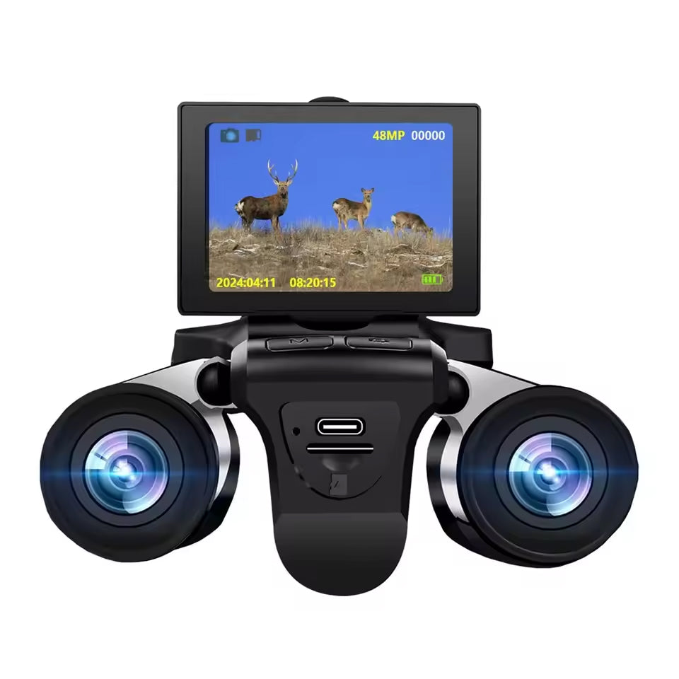 Zoomastor Binocular Camera | 48MP Imaging | 2.5K Video | 12X Optical Zoom | Night Vision