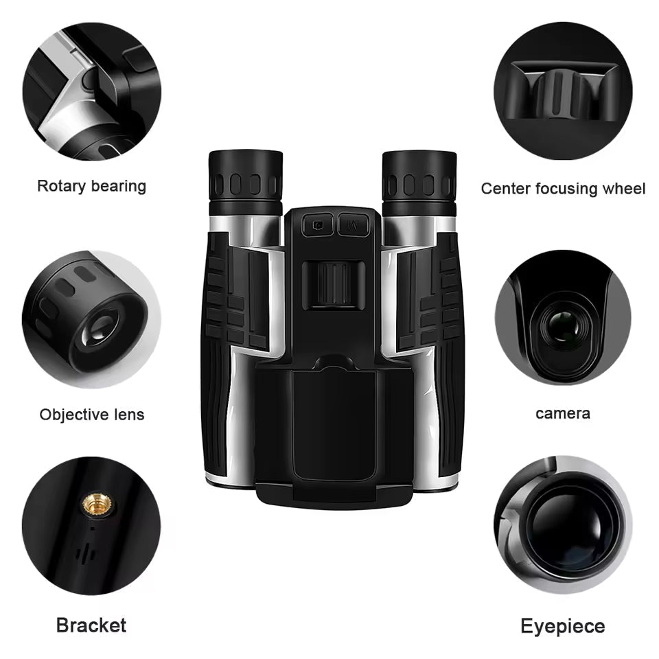 Zoomastor Binocular Camera | 48MP Imaging | 2.5K Video | 12X Optical Zoom | Night Vision
