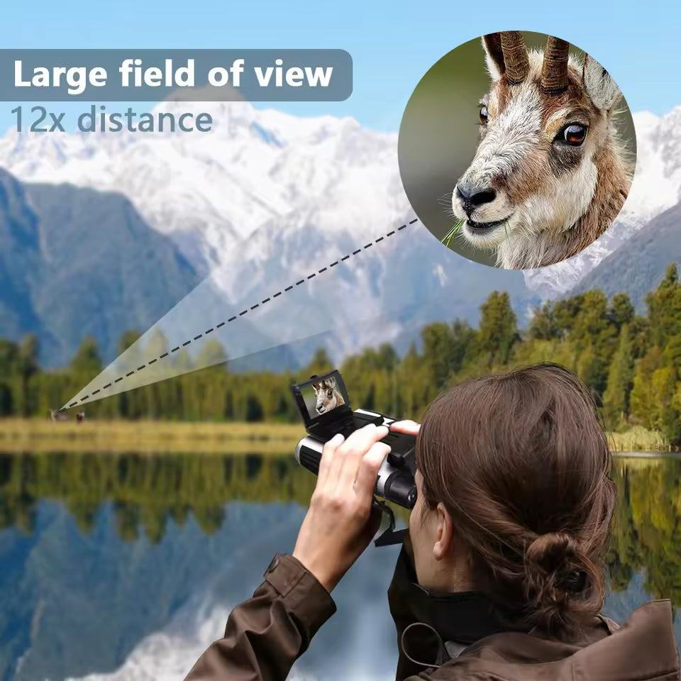 Zoomastor Binocular Camera | 48MP Imaging | 2.5K Video | 12X Optical Zoom | Night Vision