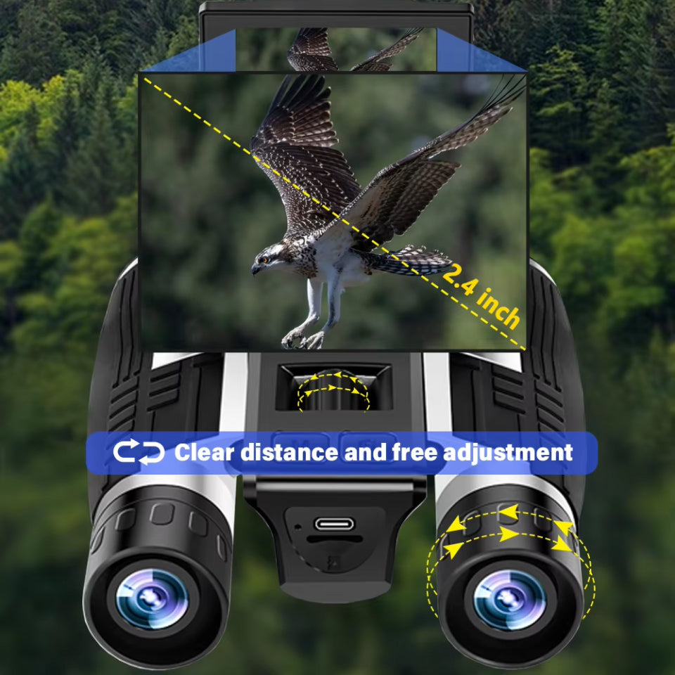 Zoomastor Binocular Camera | 48MP Imaging | 2.5K Video | 12X Optical Zoom | Night Vision