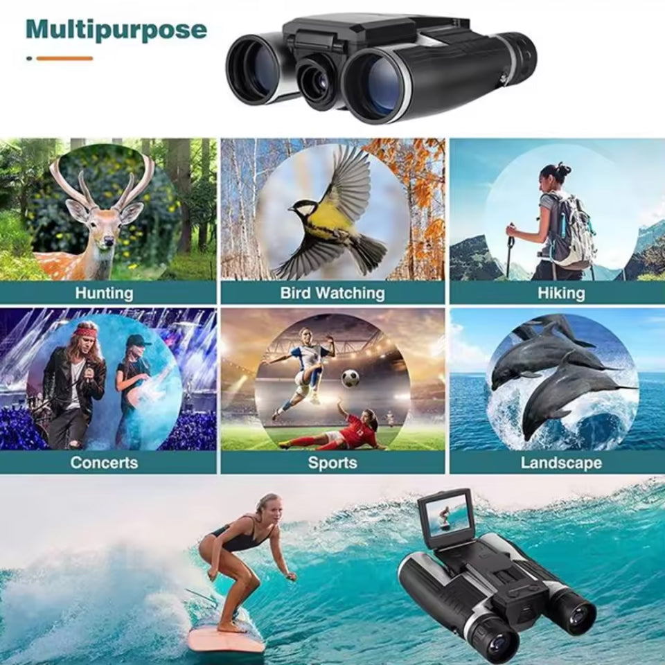 Zoomastor Binocular Camera | 48MP Imaging | 2.5K Video | 12X Optical Zoom | Night Vision