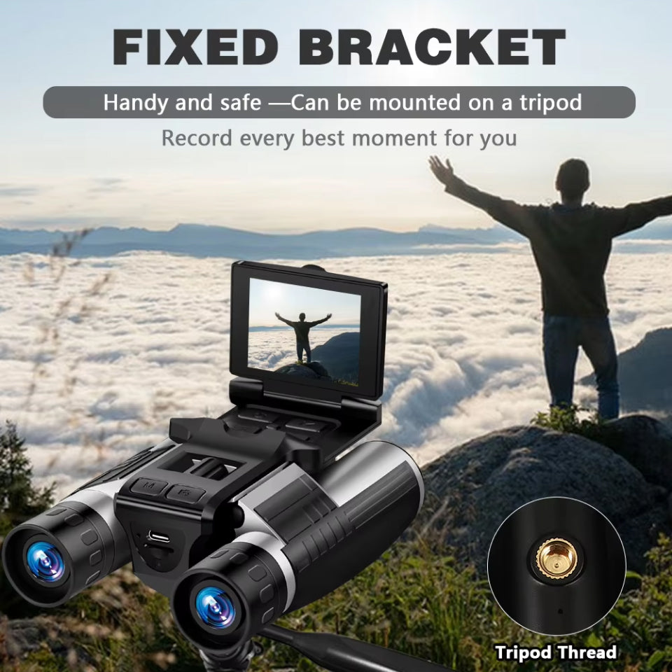 Zoomastor Binocular Camera | 48MP Imaging | 2.5K Video | 12X Optical Zoom | Night Vision