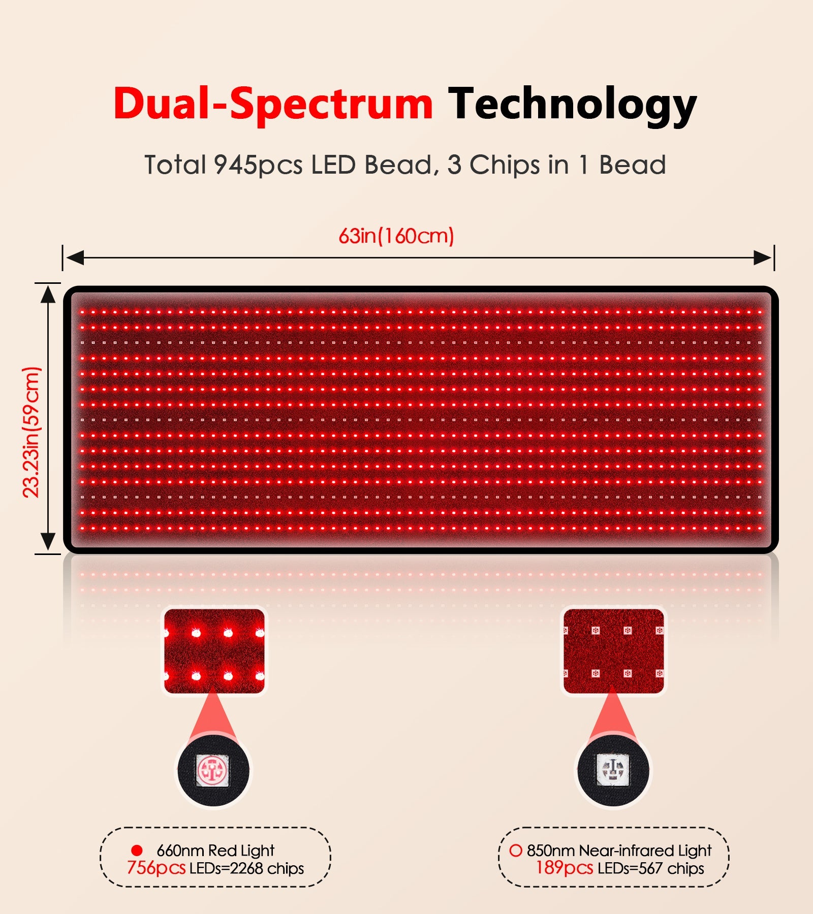 Full-Body Red & Infrared LED Light Therapy Mat – Pain Relief, Recovery