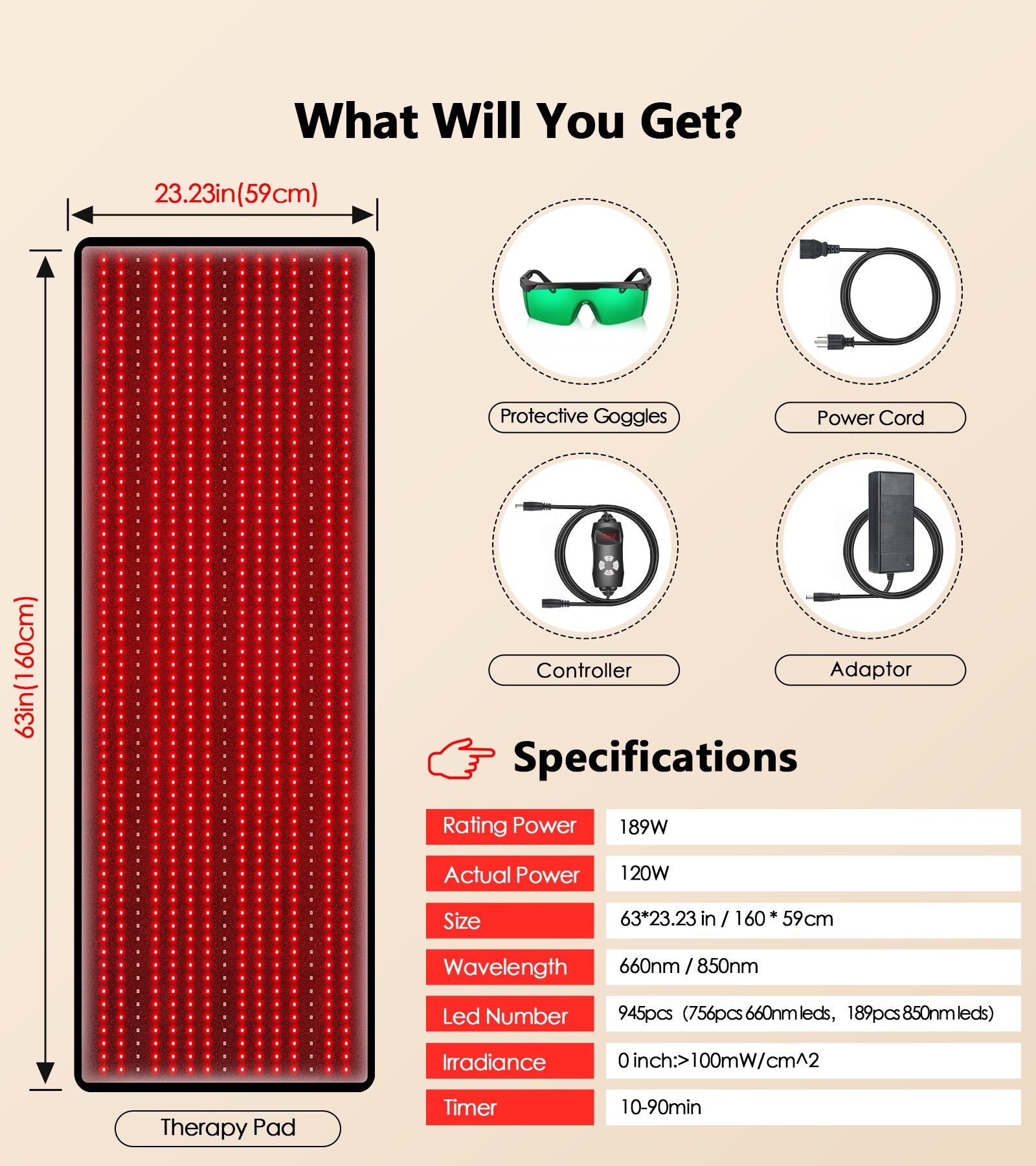 Full-Body Red & Infrared LED Light Therapy Mat – Pain Relief, Recovery & Wellness