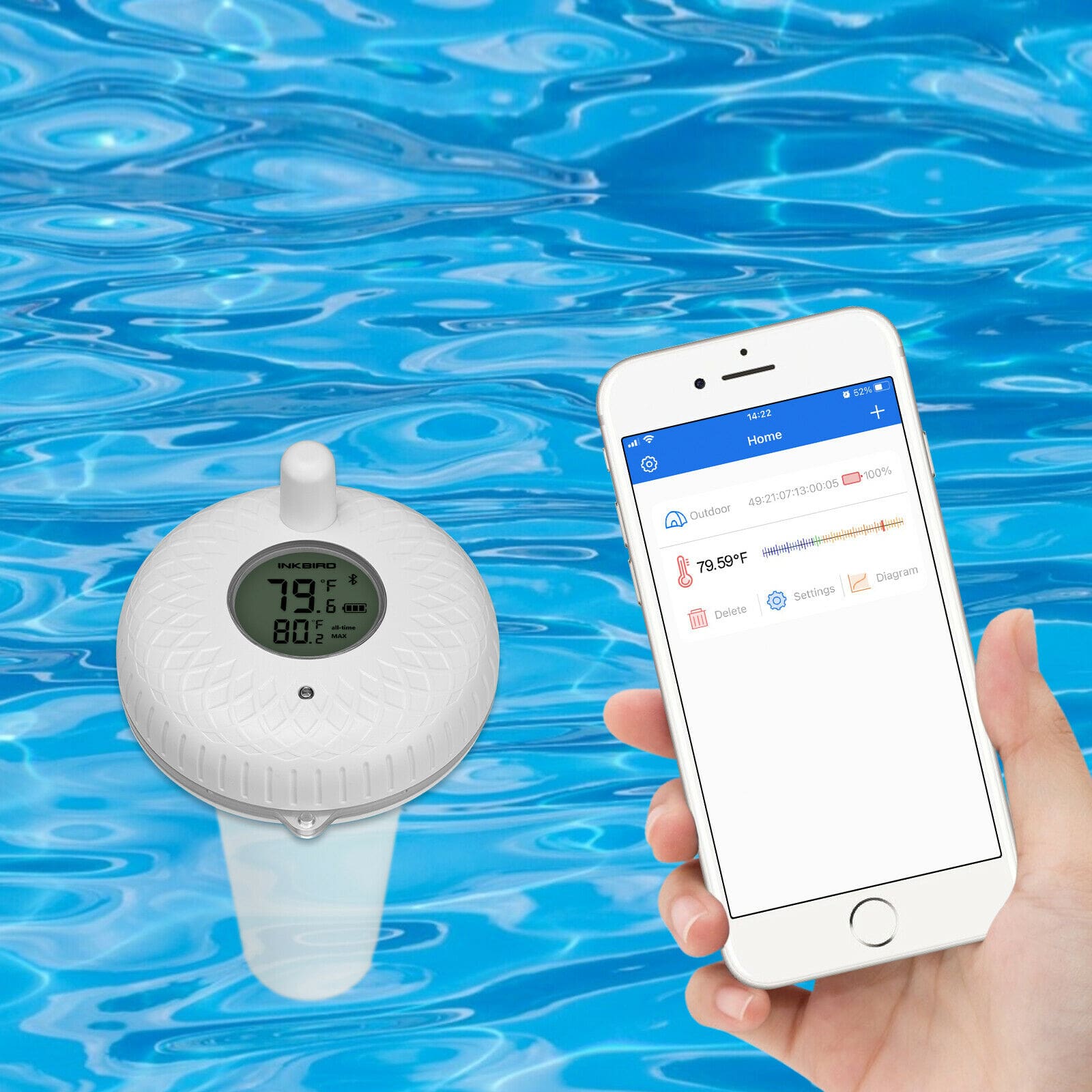 Bluetooth Pool  Floating Thermometer