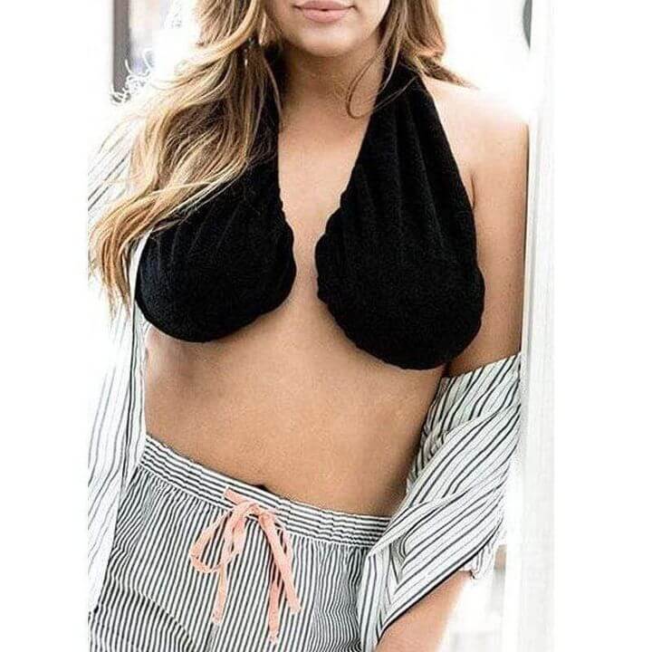 Solid Comfortable Neck Bra Towel Bra for Women - Srril